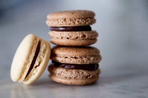 chocolate+caramel macarons